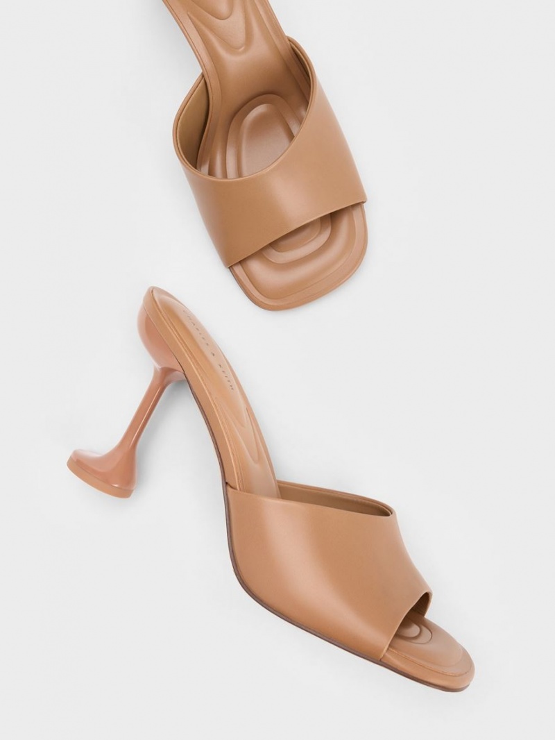 Mules Charles & Keith Celestine Sculptural Heel Maro | 472JPENZX