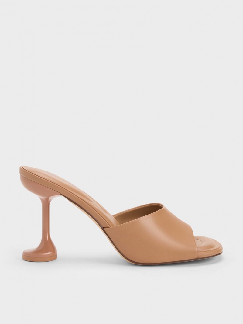 Mules Charles & Keith Celestine Sculptural Heel Maro | 472JPENZX