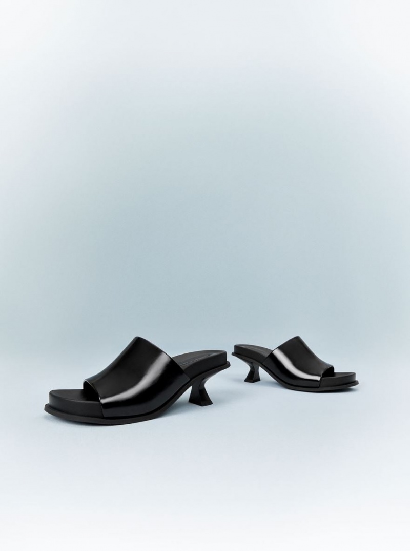 Mules Charles & Keith Clio Slant Heel Negrii | 087WGJKPU