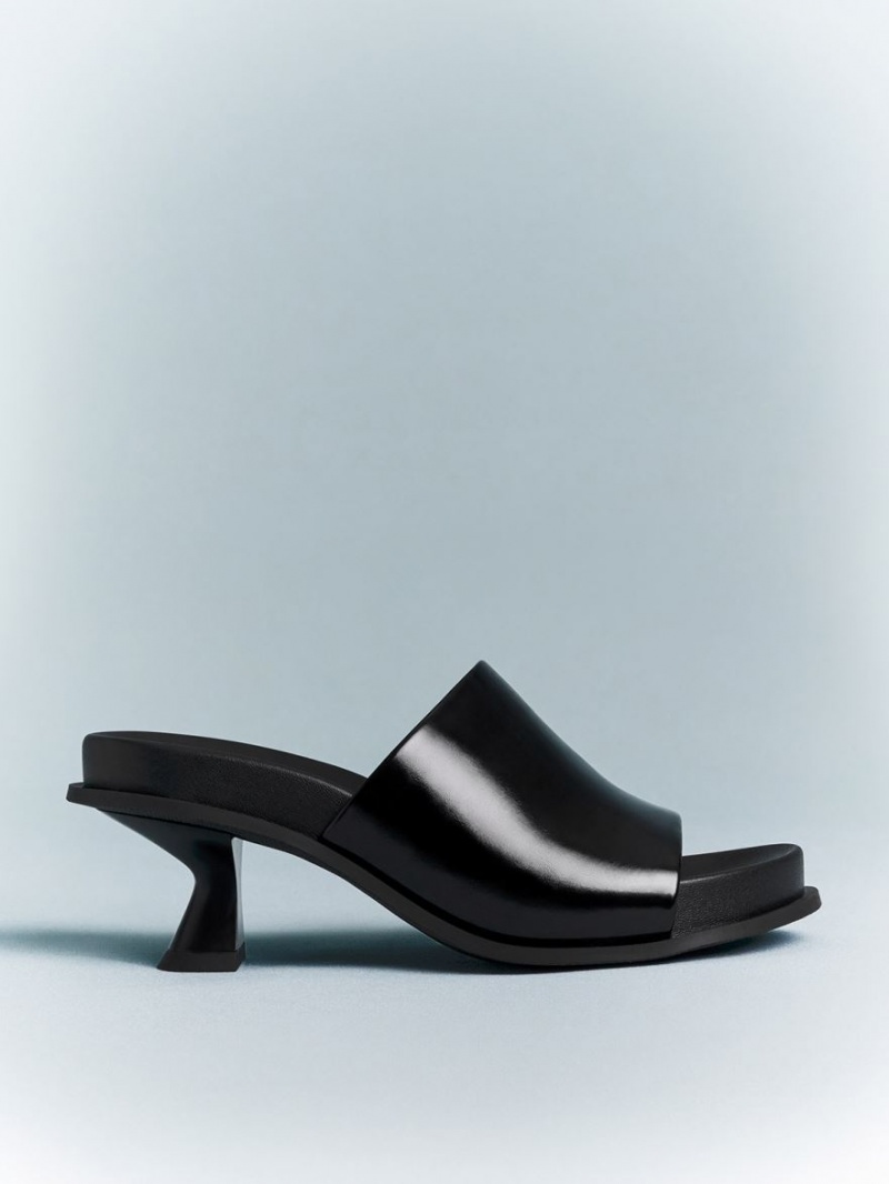 Mules Charles & Keith Clio Slant Heel Negrii | 087WGJKPU