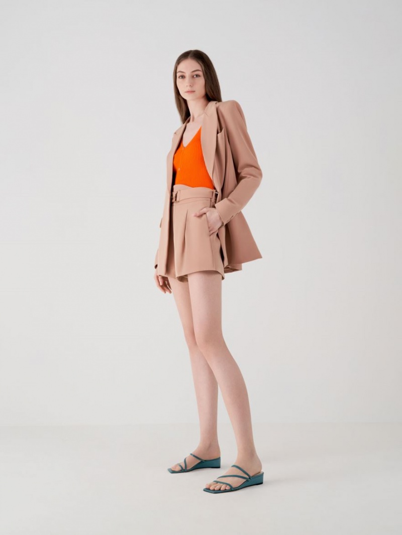 Mules Charles & Keith Cu Bretele Wedge Verzi | 918PBADKG