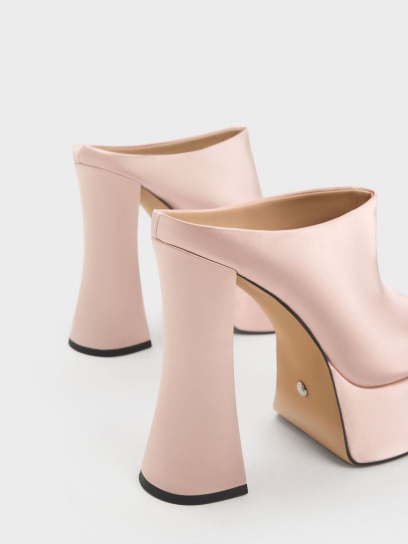 Mules Charles & Keith Delphine Recycled Polyester Platforma Roz | 815VWOPLR