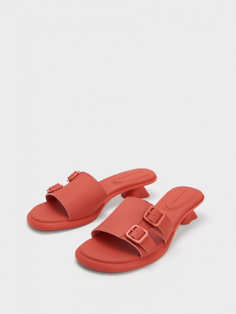 Mules Charles & Keith Double Cu Catarama Sculptural Portocalii | 174ISKAVQ
