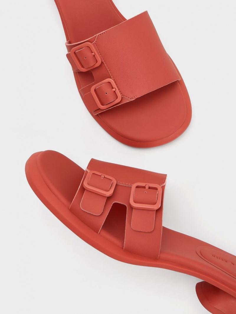 Mules Charles & Keith Double Cu Catarama Sculptural Portocalii | 174ISKAVQ