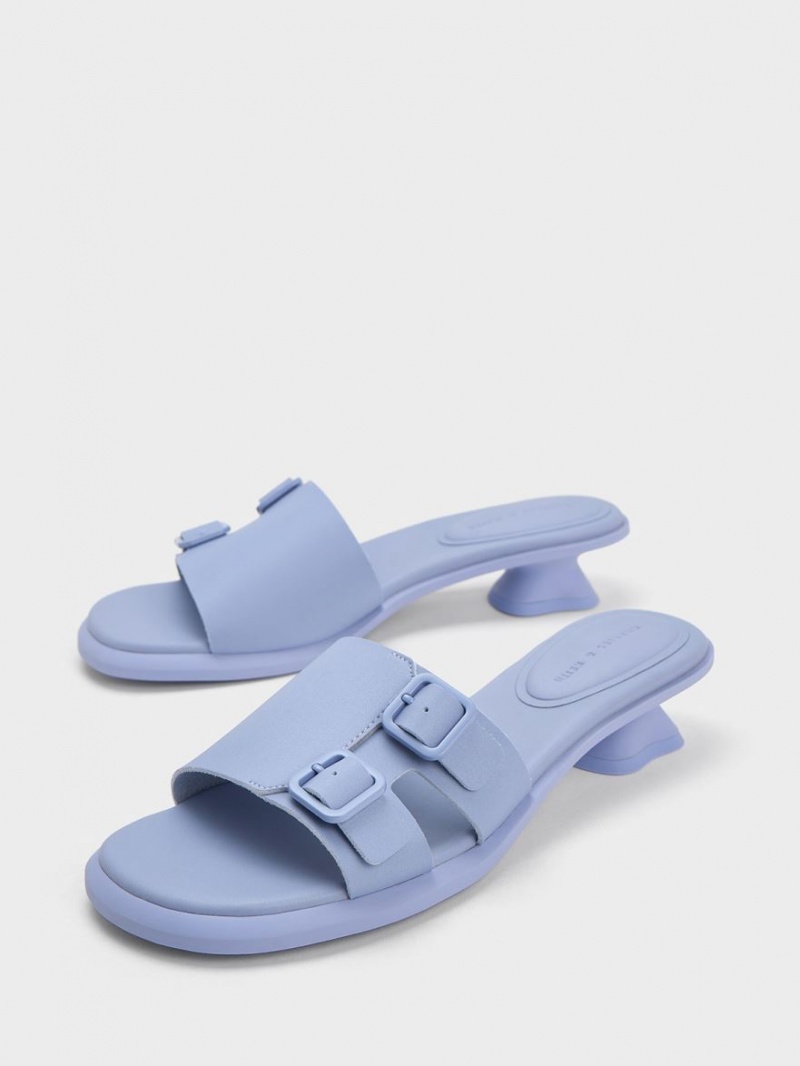 Mules Charles & Keith Double Cu Catarama Sculptural Violet | 415PYBDMN