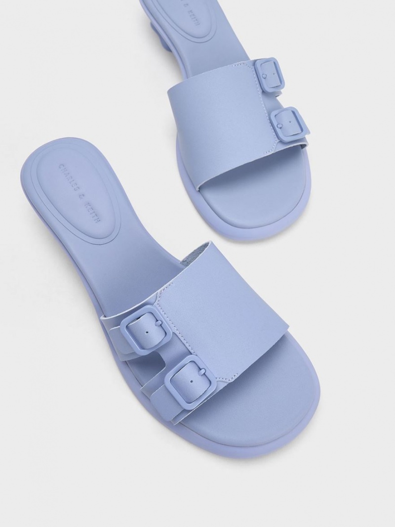 Mules Charles & Keith Double Cu Catarama Sculptural Violet | 415PYBDMN