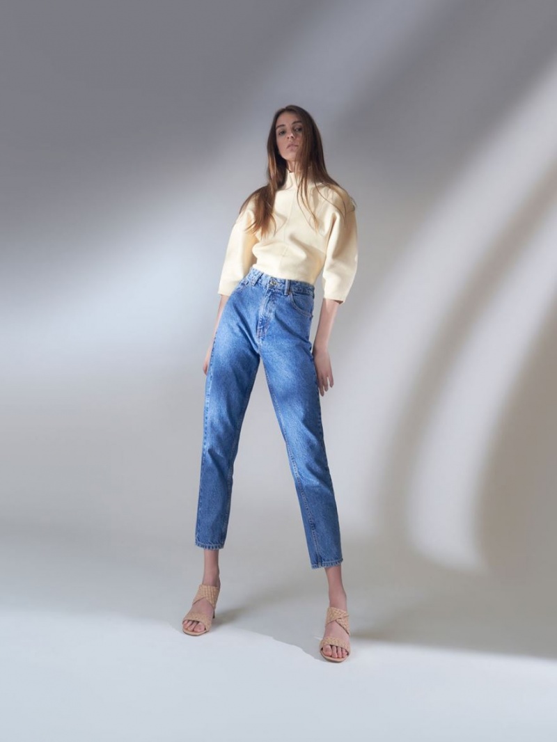 Mules Charles & Keith Double Curea Woven Toc Bej | 483JCAKQF