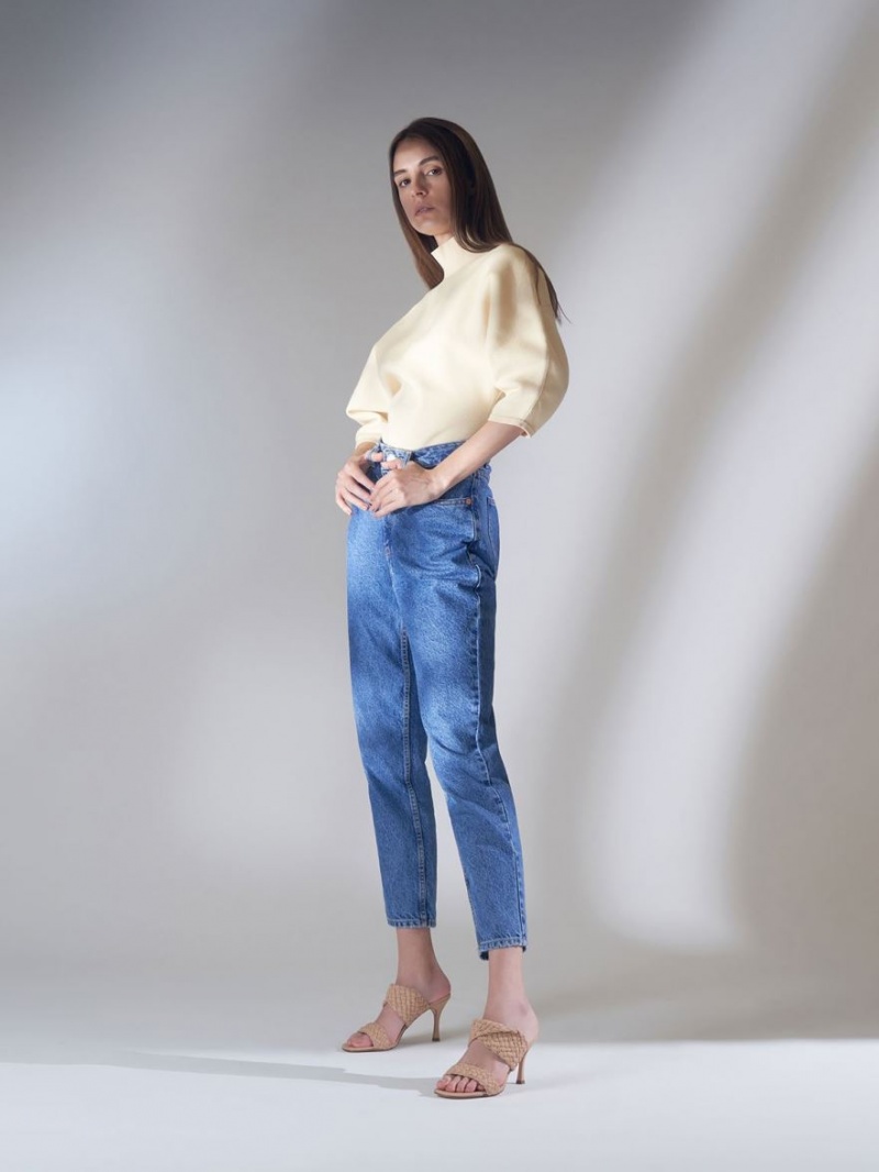 Mules Charles & Keith Double Curea Woven Toc Bej | 483JCAKQF