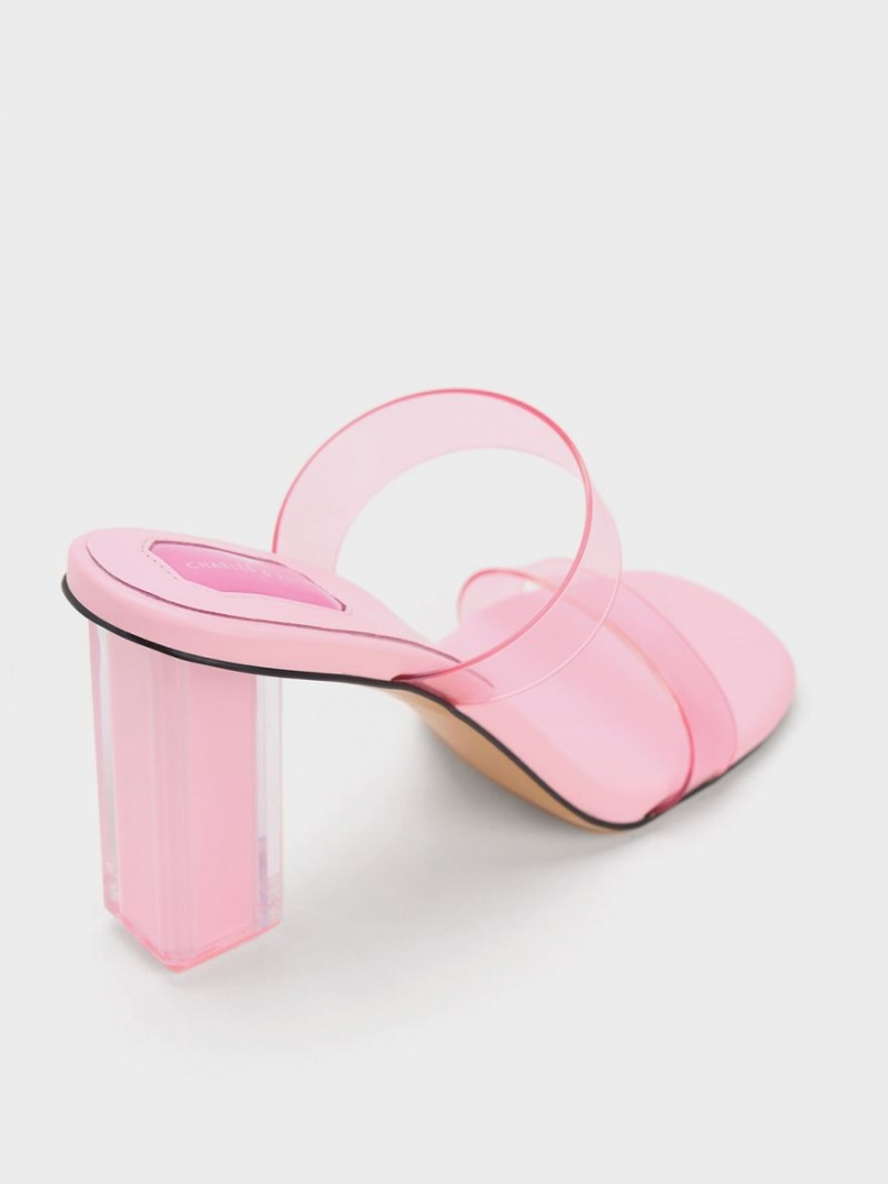 Mules Charles & Keith Fia Geometric Heel Roz Deschis | 605XCFWSP