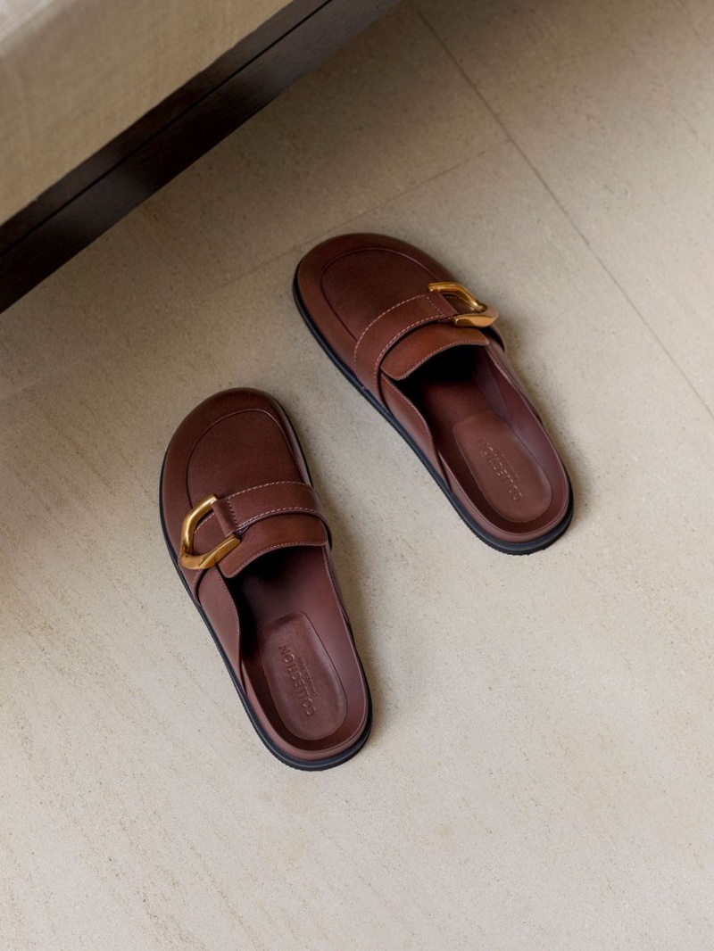 Mules Charles & Keith Gabine Buckled Piele Loafer​ Maro | 593IWBKZM