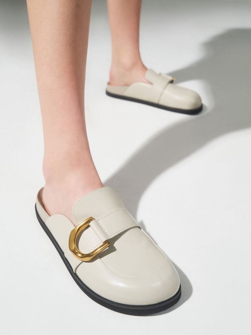 Mules Charles & Keith Gabine Buckled Piele Loafer​ Albi | 158MVAJUL