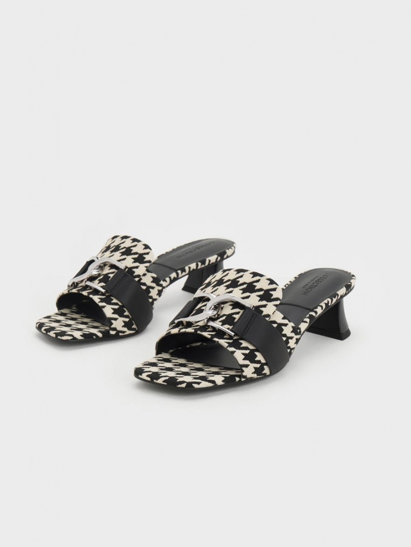 Mules Charles & Keith Gabine Houndstooth Piele Toc Colorati | 539LNTCFR