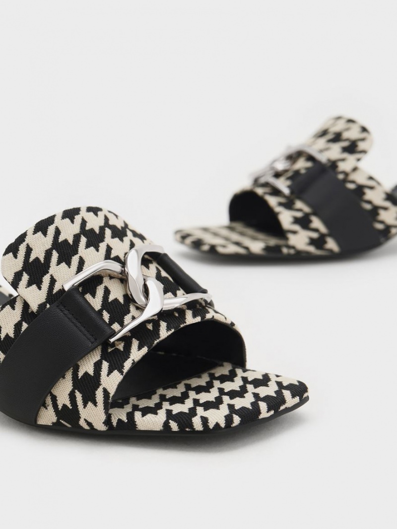 Mules Charles & Keith Gabine Houndstooth Piele Toc Colorati | 539LNTCFR