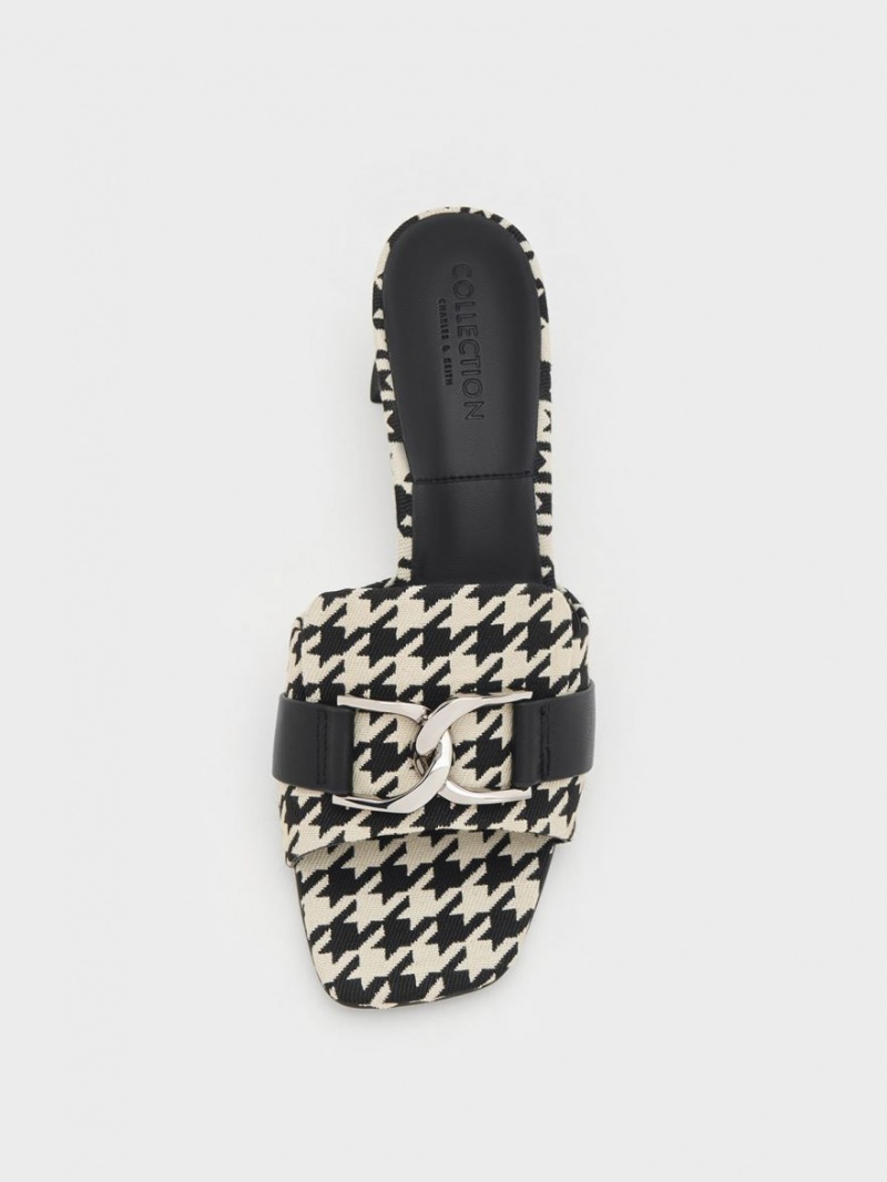 Mules Charles & Keith Gabine Houndstooth Piele Toc Colorati | 539LNTCFR