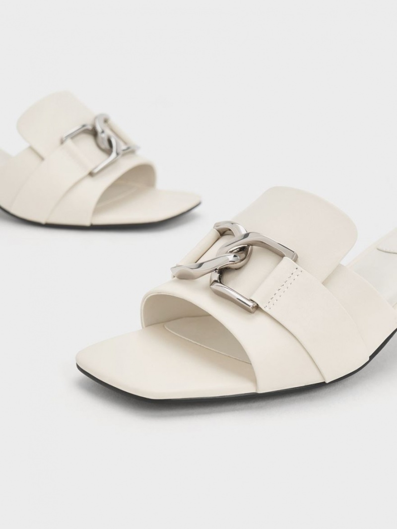 Mules Charles & Keith Gabine Piele Toc Albi | 483TIGJNS
