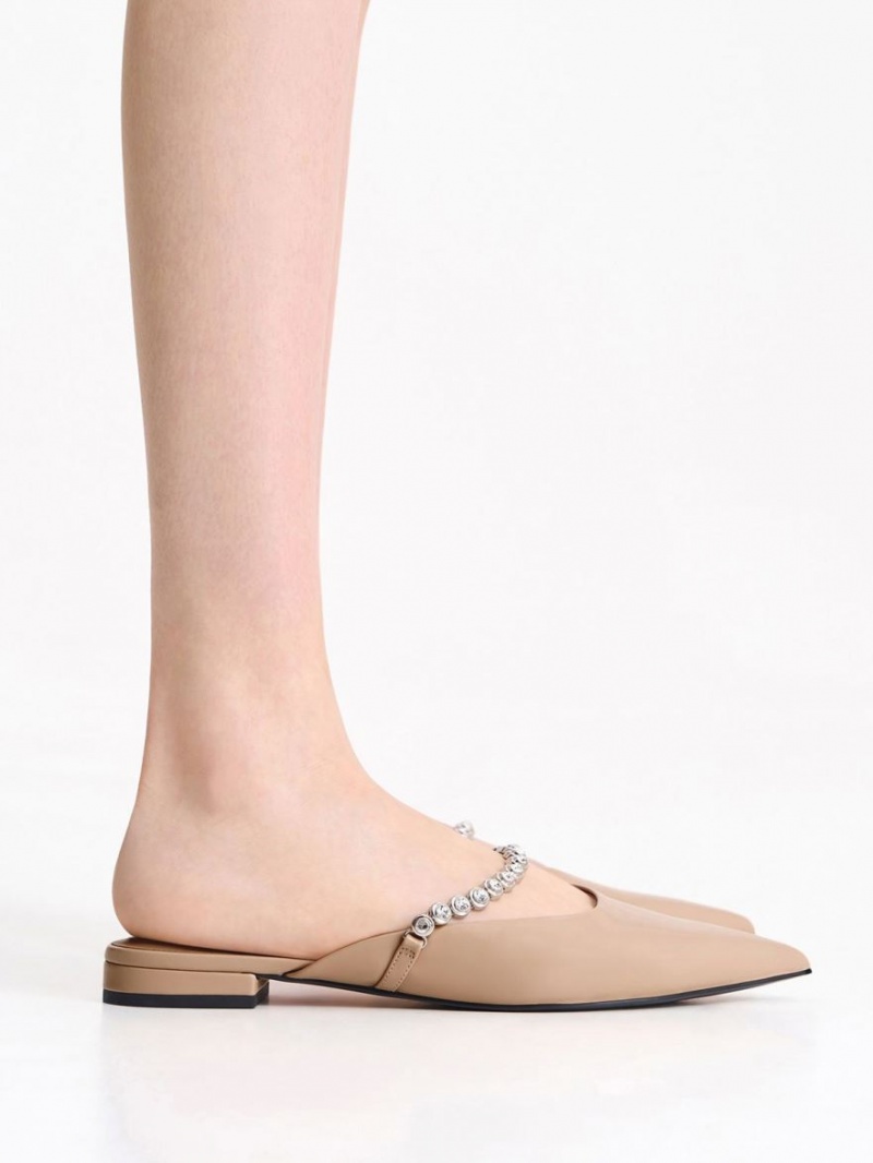 Mules Charles & Keith Gem-Curea Plati Bej | 716ZPKCJW