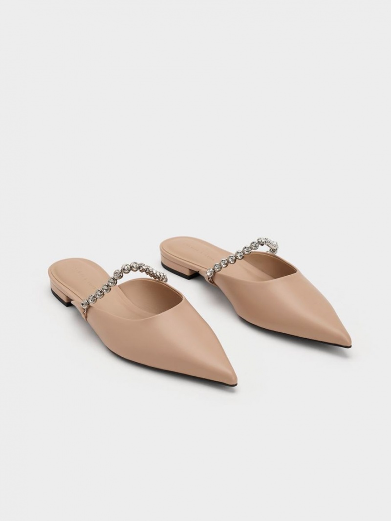 Mules Charles & Keith Gem-Curea Plati Bej | 716ZPKCJW
