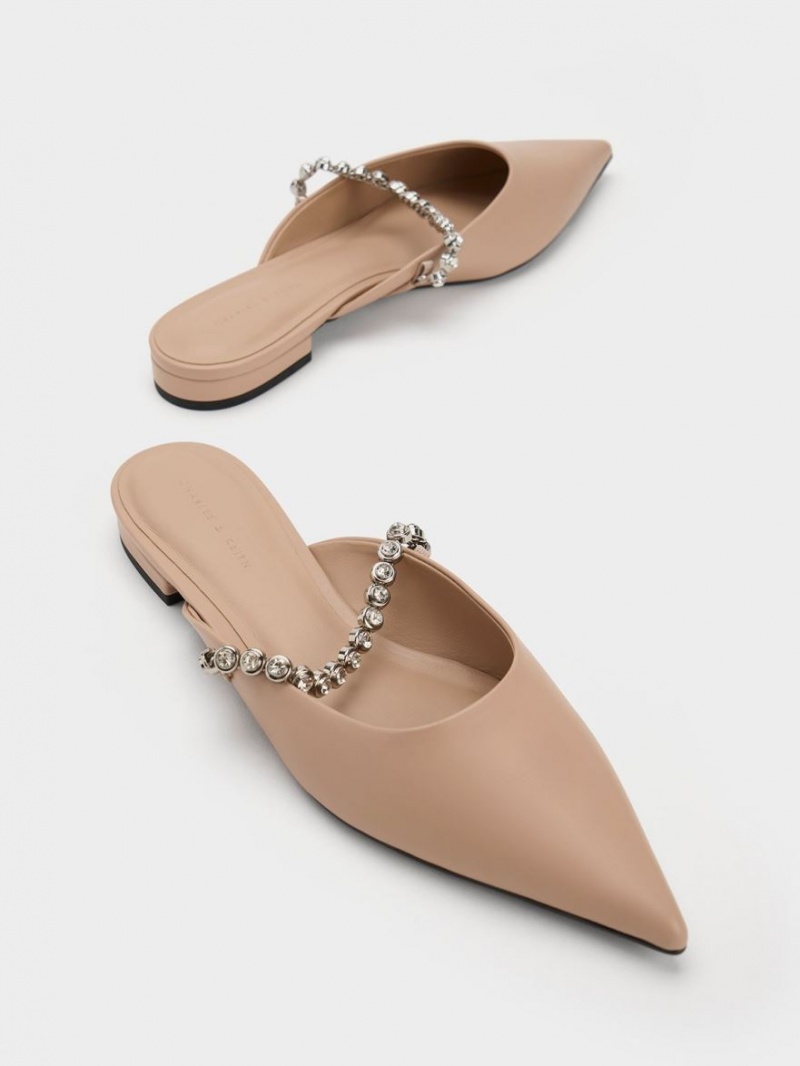 Mules Charles & Keith Gem-Curea Plati Bej | 716ZPKCJW