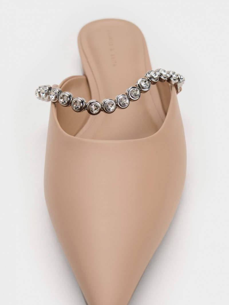 Mules Charles & Keith Gem-Curea Plati Bej | 716ZPKCJW