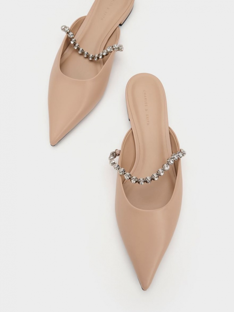 Mules Charles & Keith Gem-Curea Plati Bej | 716ZPKCJW