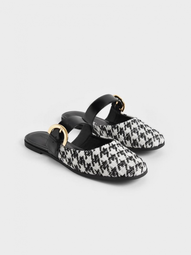 Mules Charles & Keith Houndstooth Buckled Plati Colorati | 714HAKSVG