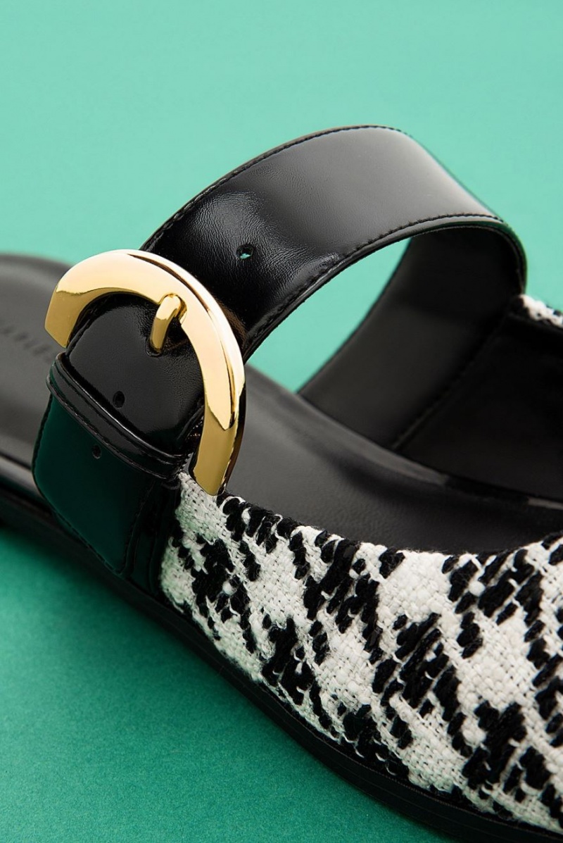 Mules Charles & Keith Houndstooth Buckled Plati Colorati | 714HAKSVG