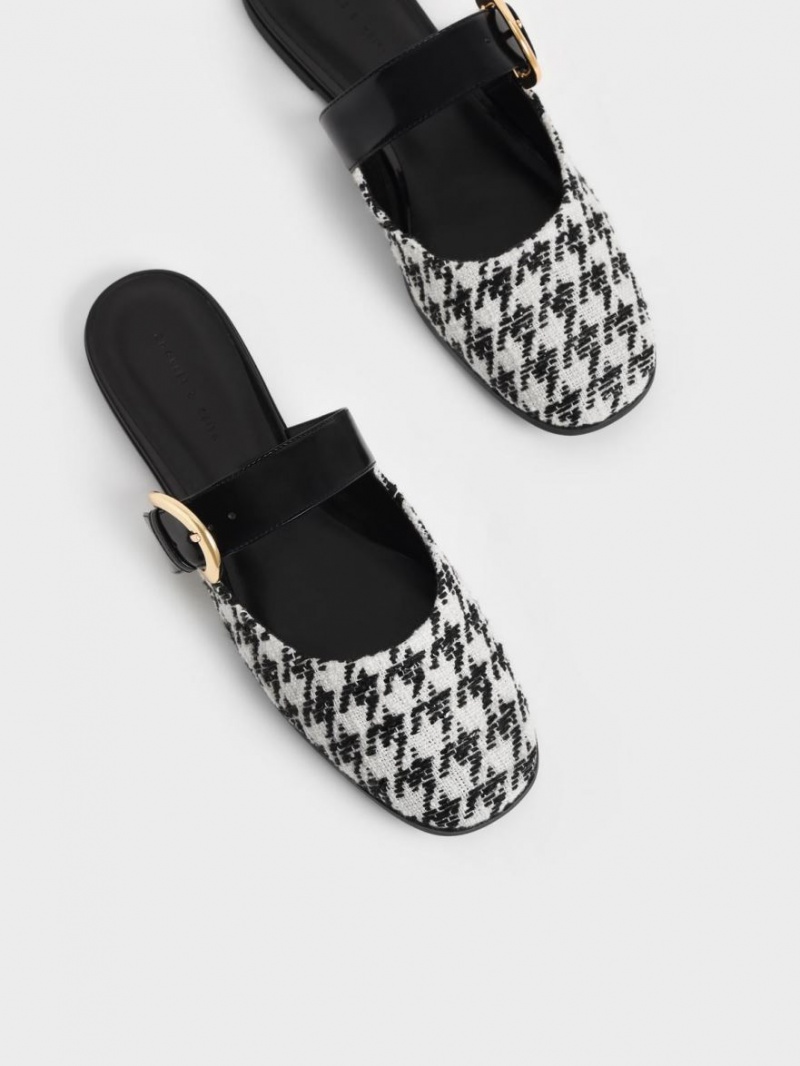 Mules Charles & Keith Houndstooth Buckled Plati Colorati | 714HAKSVG