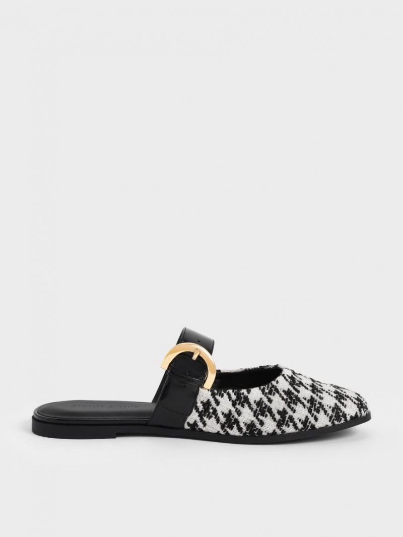 Mules Charles & Keith Houndstooth Buckled Plati Colorati | 714HAKSVG