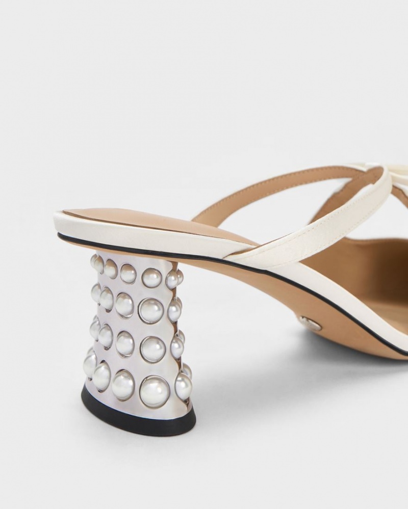 Mules Charles & Keith Jacinda Beaded Heel Bow Albi | 057WLOXNU