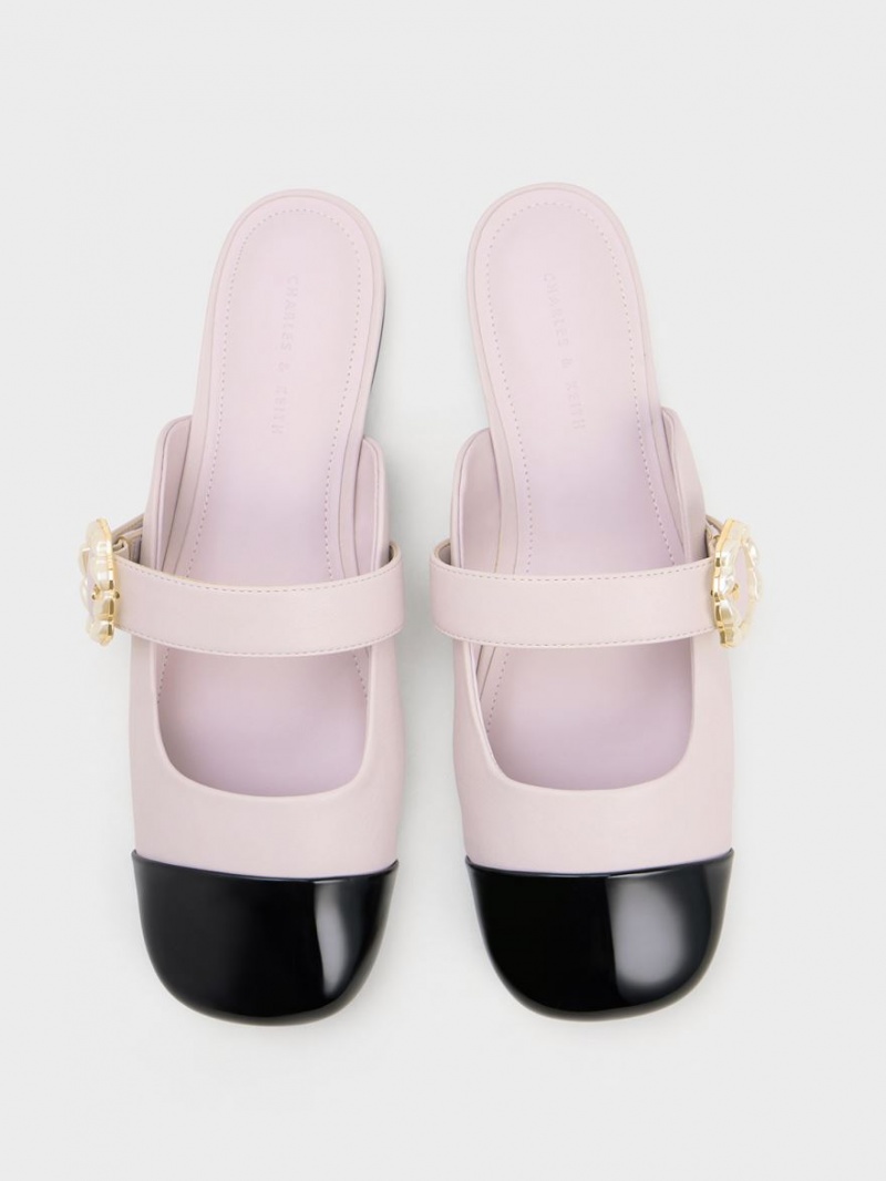 Mules Charles & Keith Lacuita Pearl Cu Catarama Mary Jane Violet | 659YXPZJM