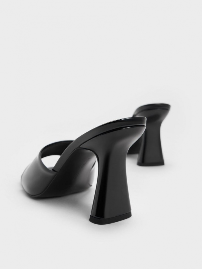 Mules Charles & Keith Lacuita Square Bombeu Toc Negrii | 372TZDSXA