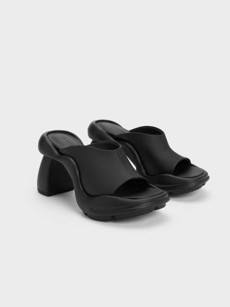Mules Charles & Keith Leila Sculptural Negrii | 967OCLURP