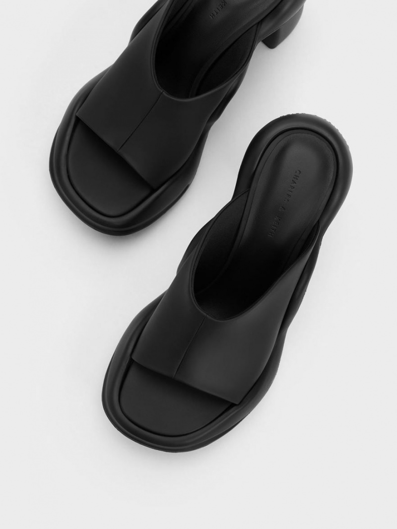 Mules Charles & Keith Leila Sculptural Negrii | 967OCLURP