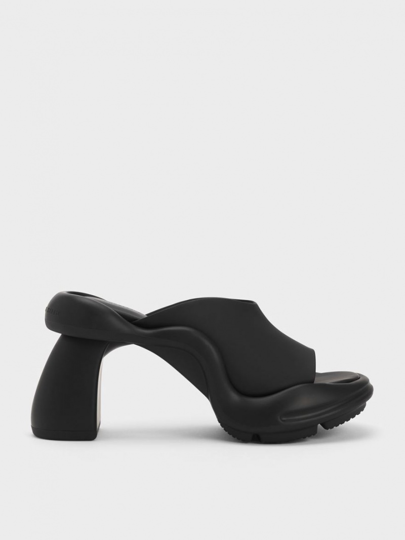 Mules Charles & Keith Leila Sculptural Negrii | 967OCLURP