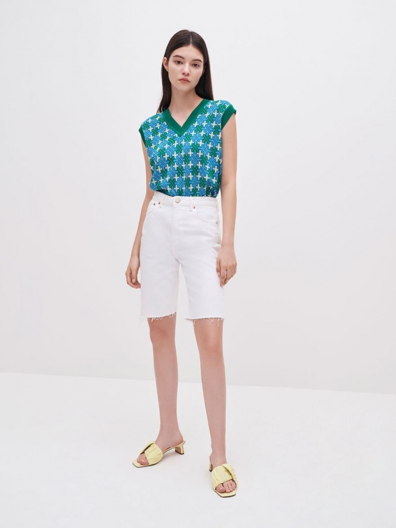 Mules Charles & Keith Linen Asymmetric Ruched Galbeni | 357LAXWHO