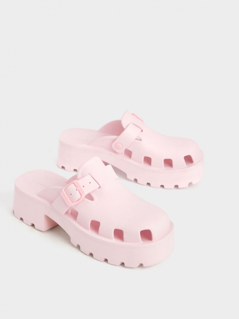 Mules Charles & Keith Mae Buckled Platforma Roz Deschis | 680RUGMSO