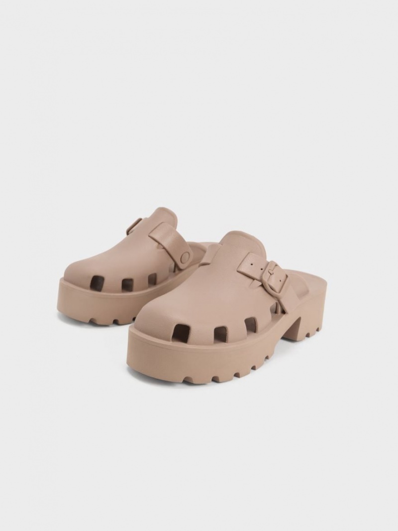 Mules Charles & Keith Mae Buckled Platforma Maro | 691AMWDXF