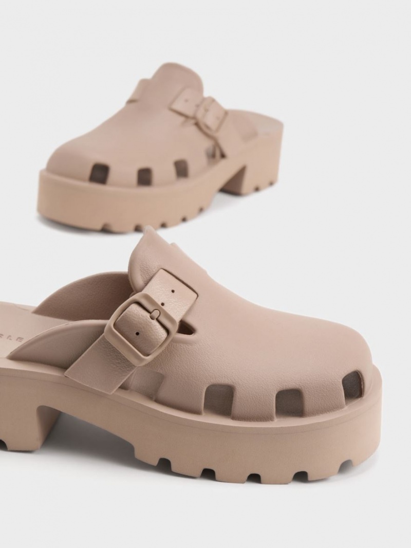 Mules Charles & Keith Mae Buckled Platforma Maro | 691AMWDXF