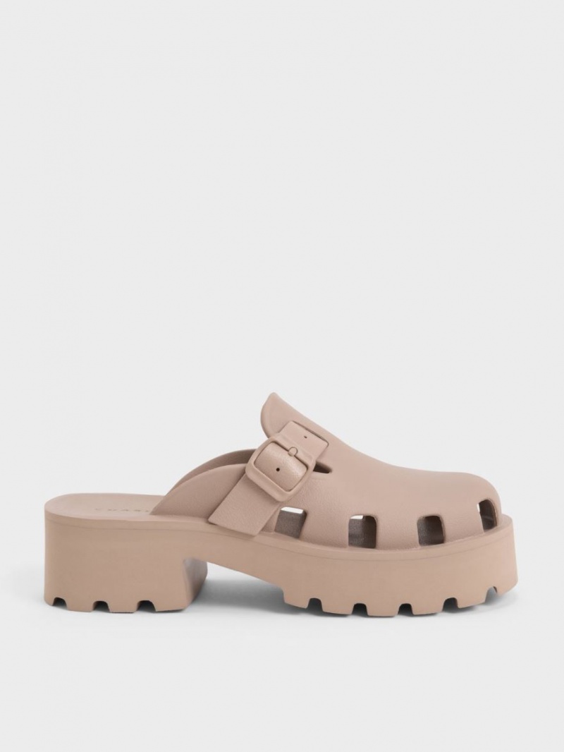 Mules Charles & Keith Mae Buckled Platforma Maro | 691AMWDXF