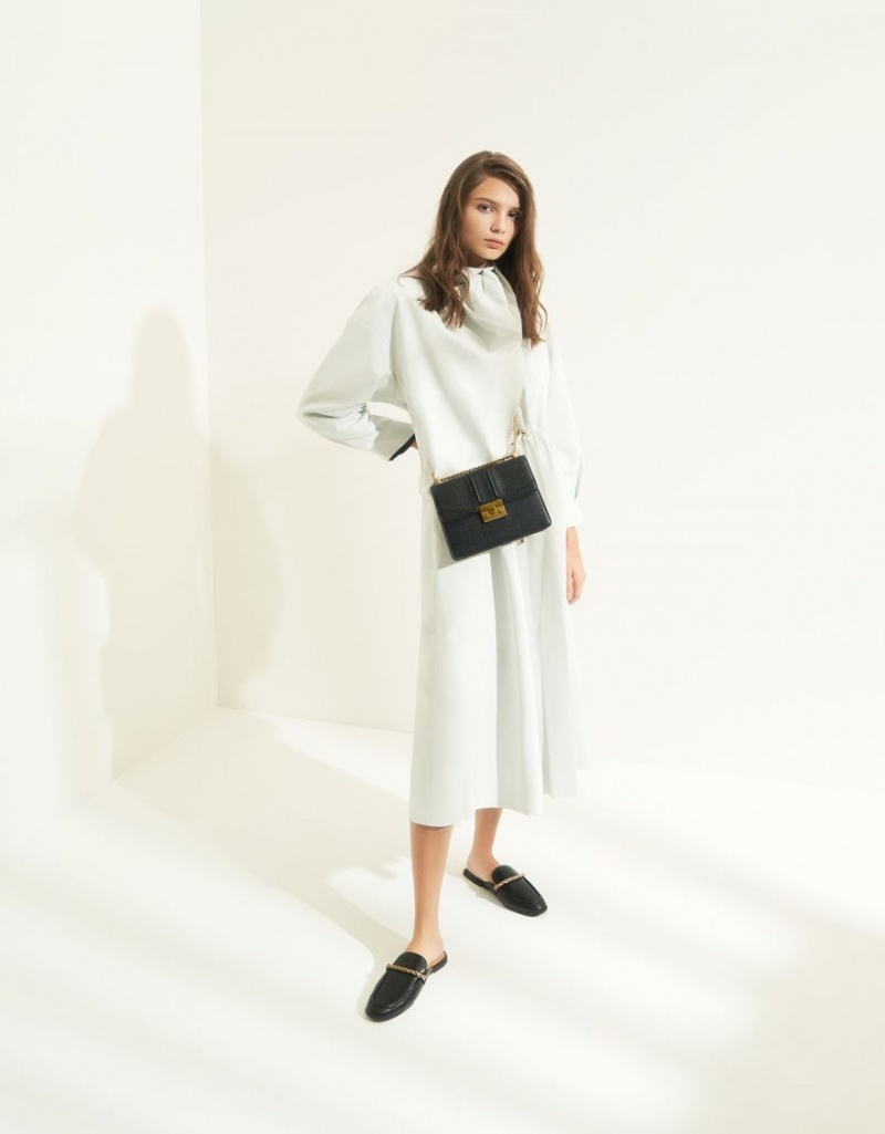 Mules Charles & Keith Metallic Accent Flats Negrii | 031NZDWKS