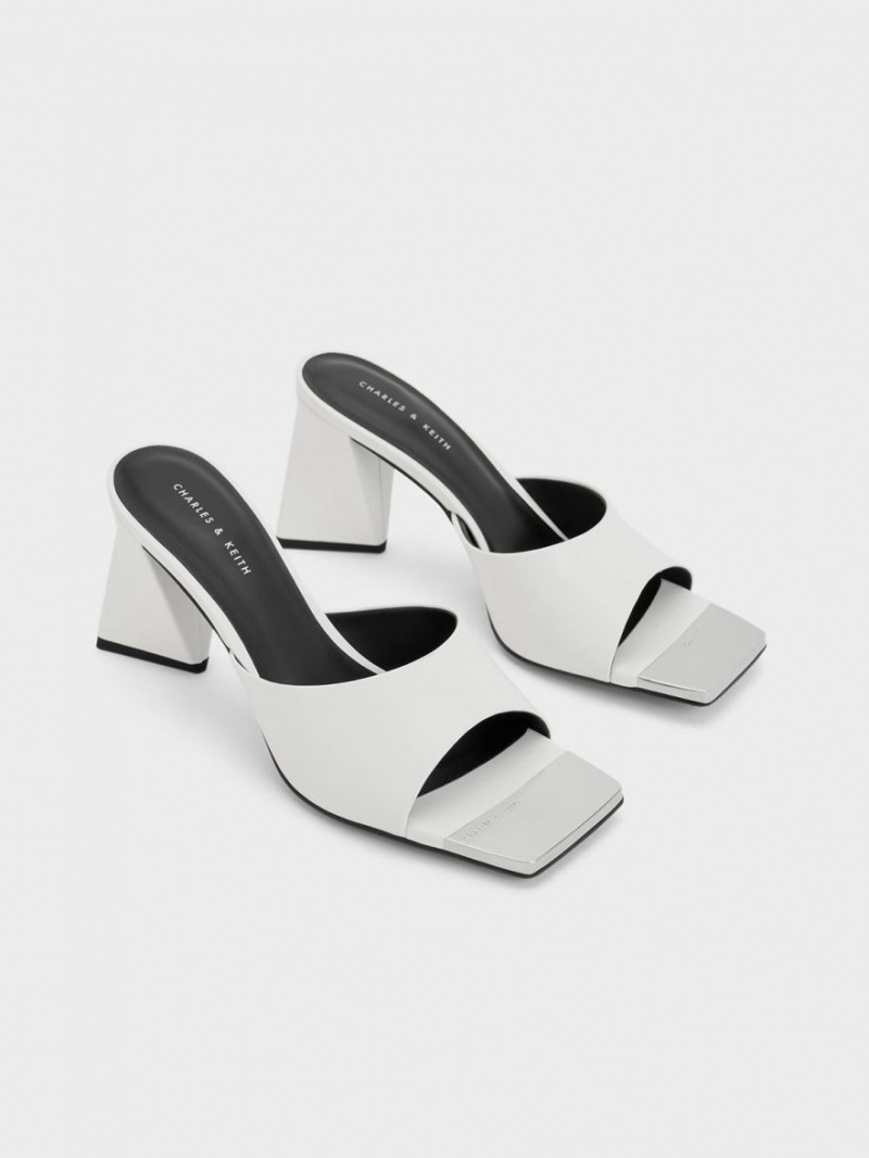 Mules Charles & Keith Metallic Cap Sculptural Heel Albi | 387NCSAQL