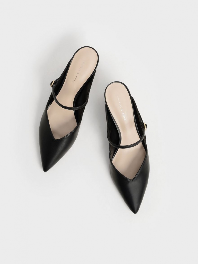 Mules Charles & Keith Metallic Sculptural Heel Negrii | 869PJGQIU
