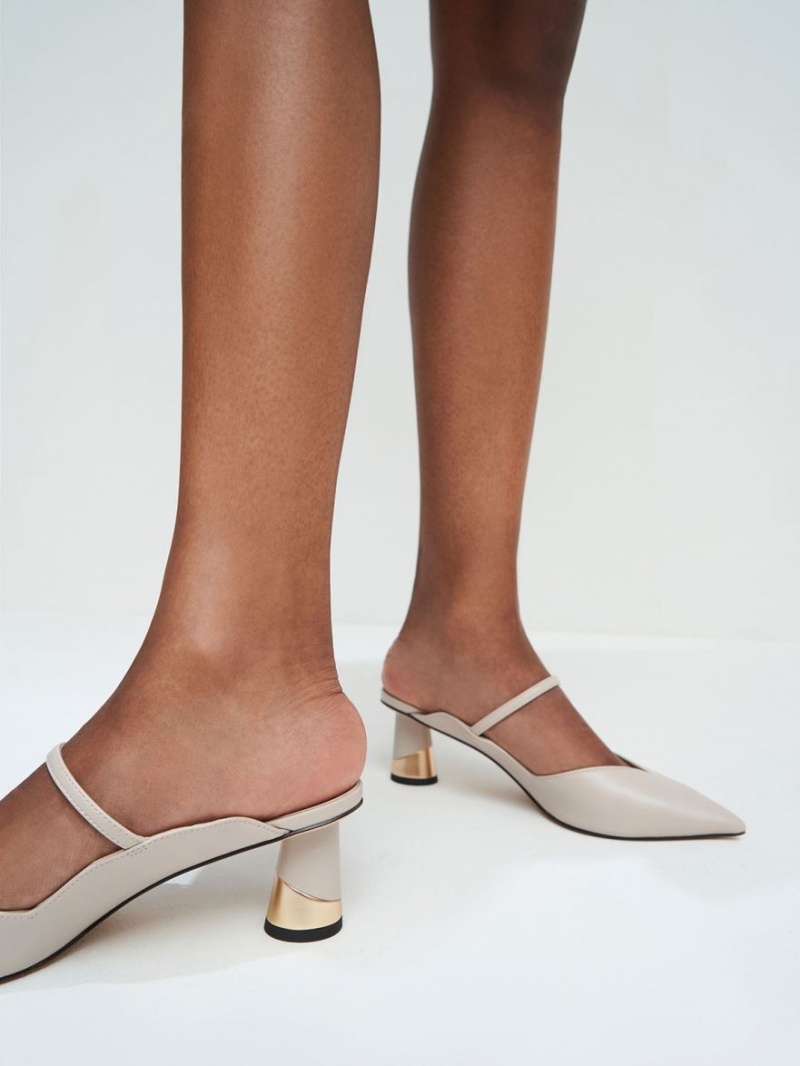 Mules Charles & Keith Metallic Sculptural Heel Albi | 381ZRFKNU