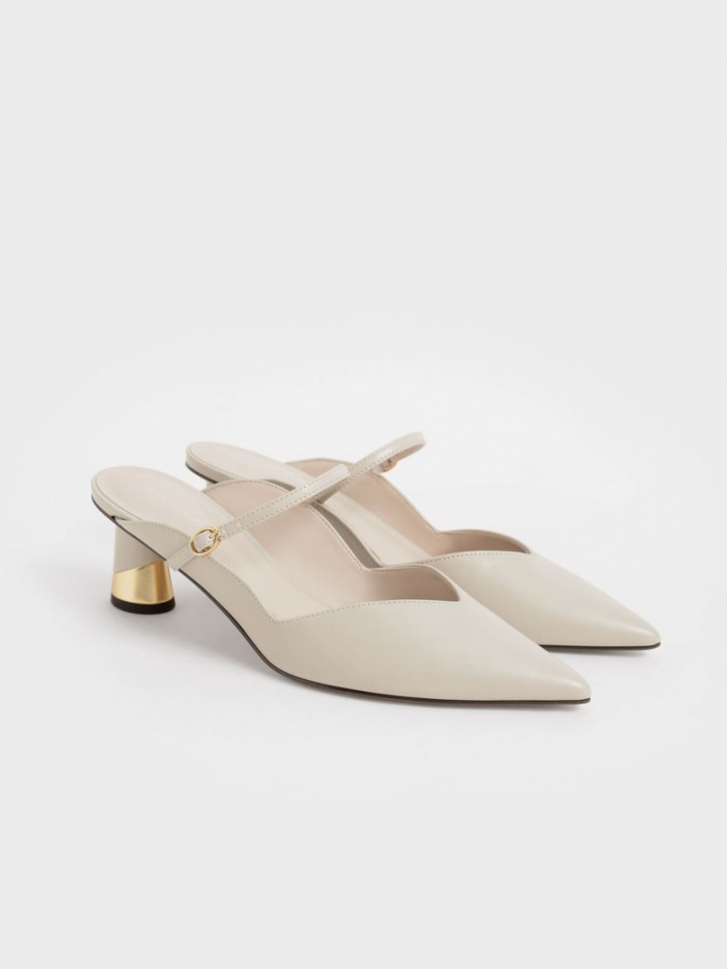 Mules Charles & Keith Metallic Sculptural Heel Albi | 381ZRFKNU