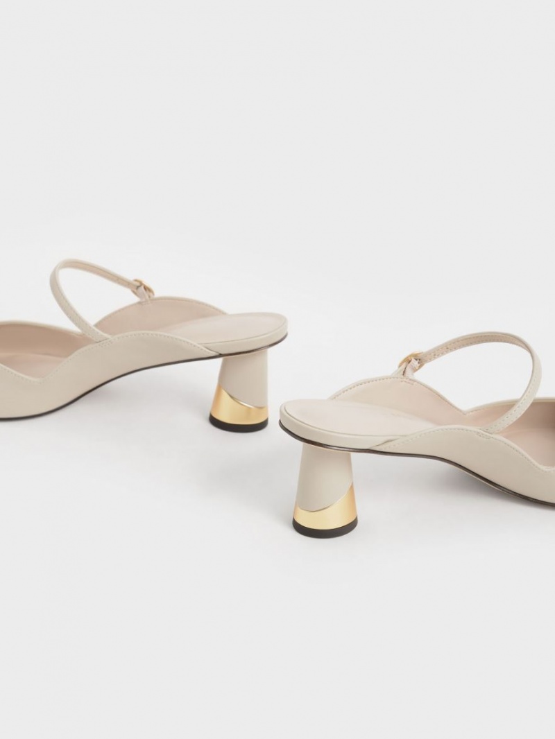 Mules Charles & Keith Metallic Sculptural Heel Albi | 381ZRFKNU