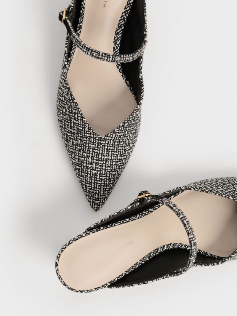 Mules Charles & Keith Metallic Sculptural Heel Tweed Colorati | 342VFBNRX