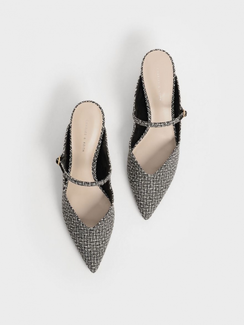 Mules Charles & Keith Metallic Sculptural Heel Tweed Colorati | 342VFBNRX