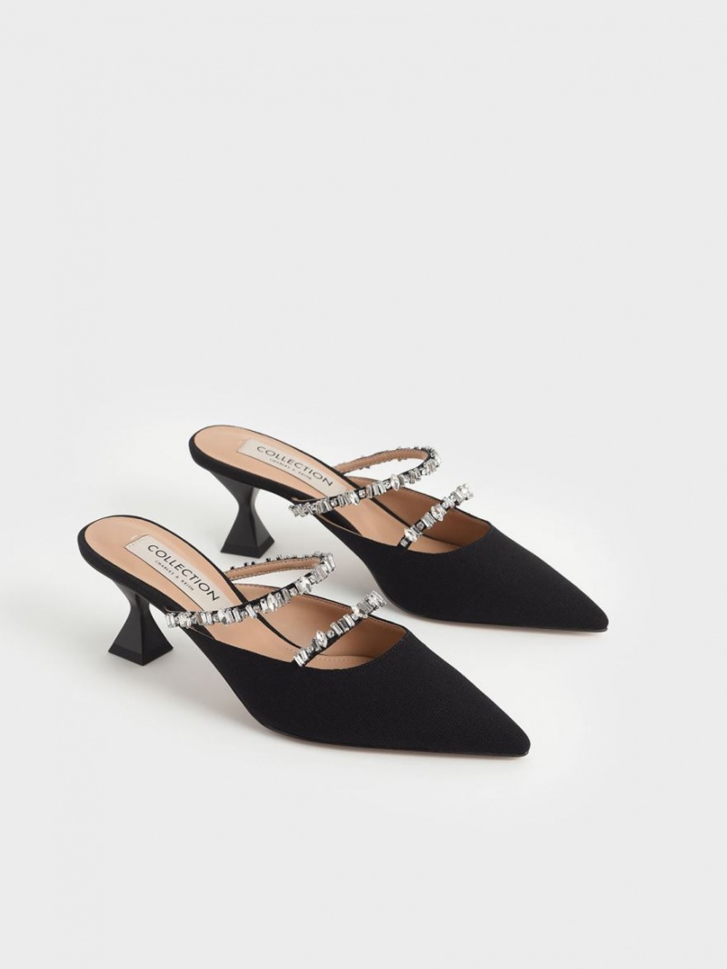 Mules Charles & Keith Panza Double Gem Curea Negrii | 865ZMEJWK