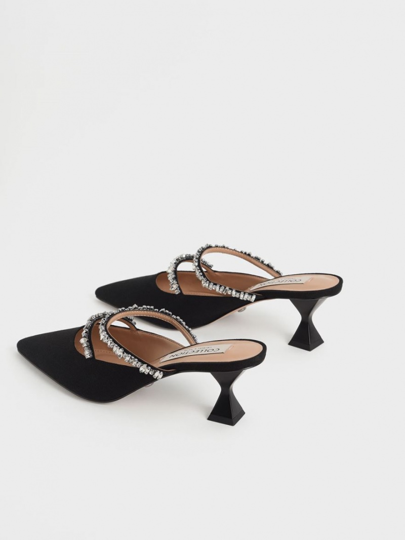 Mules Charles & Keith Panza Double Gem Curea Negrii | 865ZMEJWK