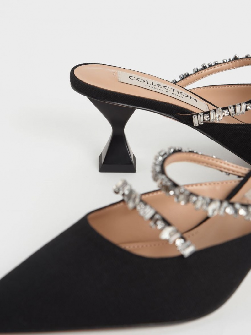 Mules Charles & Keith Panza Double Gem Curea Negrii | 865ZMEJWK